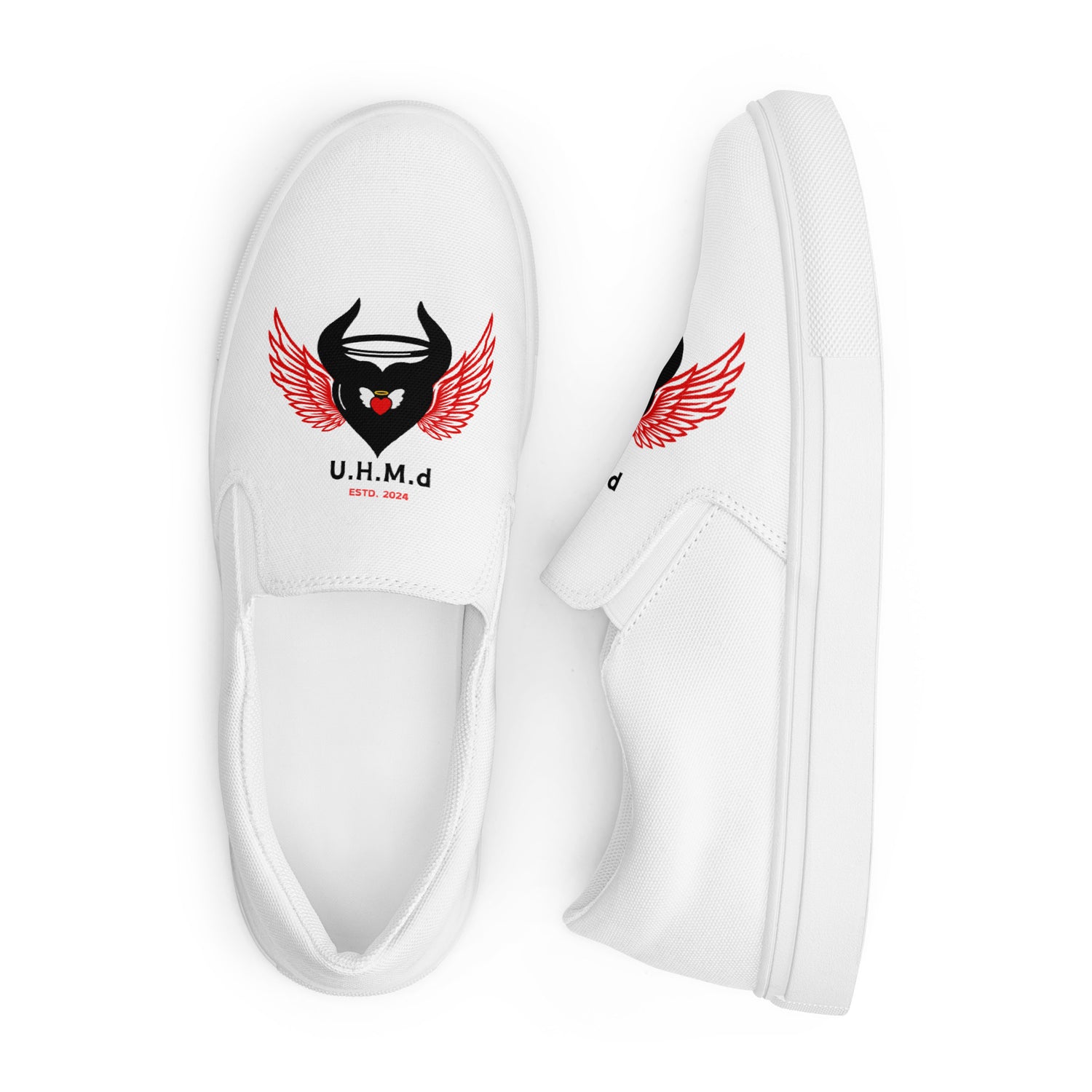 Women’s slip-on canvas shoes Unhand Me Devil.